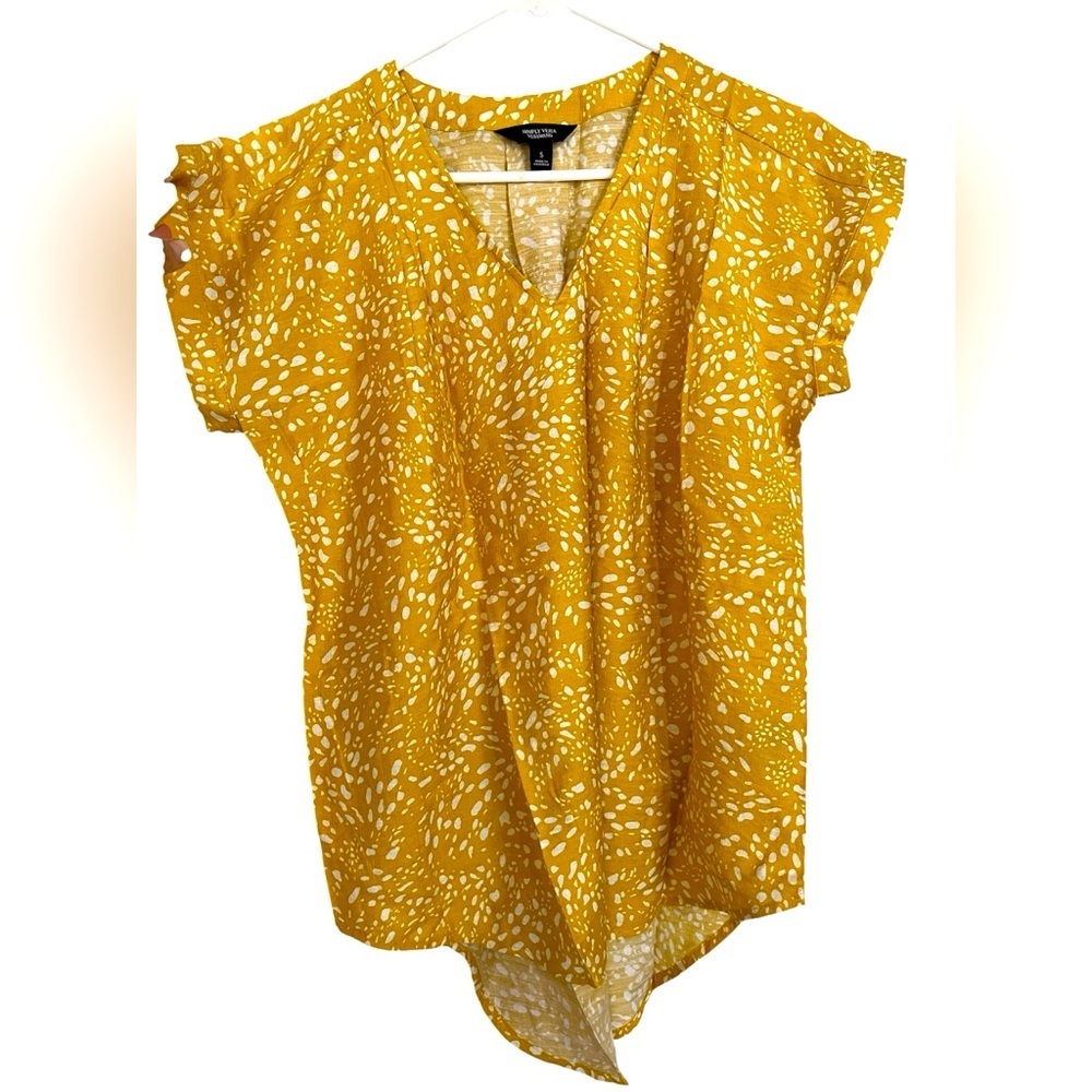 Simply Vera Wang NWOT Flowy Fall Mustard Women’s Shirt Size S